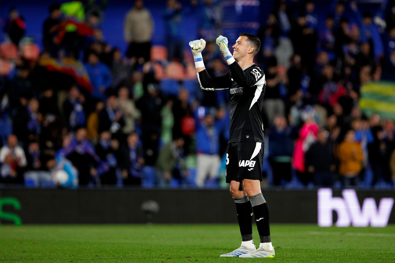 David Soria celebra un triunfo que impulsa al Getafe en el tramo decisivo de la temporada - Foto: LALIGA